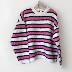 Fuzzy Striped Knit Sweater Y2K Rita Ora X Primark Hysteric Glamour Vibe Medium
